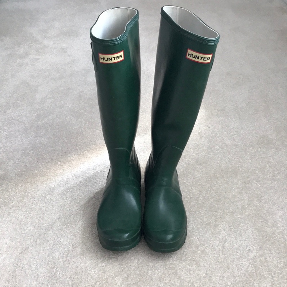 Hunter Tall Boots, Green, Size 5 Women’s